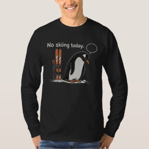 Grappig Ski Pinguïn Introvert Grafisch T-shirt