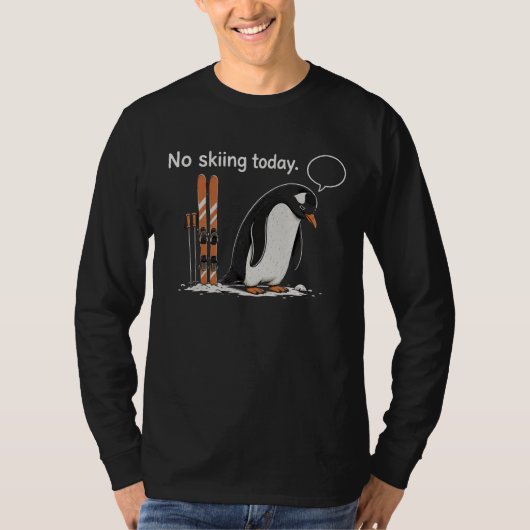 Grappig Ski Pinguïn Introvert Grafisch T-shirt (Voorkant)