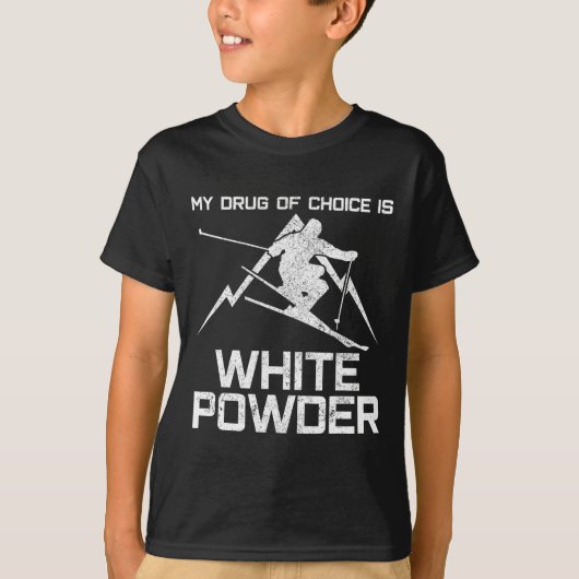 Grappig Ski Shirt - Mijn Drug Van Keuze Is Witte P (Voorkant)
