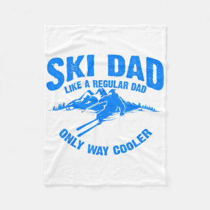 Grappig Ski Vader Cadeau Skiërs Schattig Skiën Lie Fleece Deken