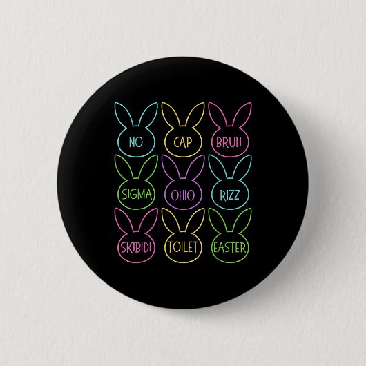 Grappig Skibidi Paasdag Ei Grappig Rizz Meme Pasen Ronde Button 5,7 Cm (Voorkant)