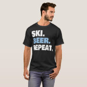 GRAPPIG SKIËN BIERLIEFHEBBER CADEAU VOOR MANNEN T-SHIRT (Voorkant volledig)