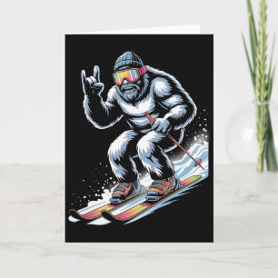 Grappig Skien Bigfoot Ski Wintersport Snowboarder Kaart