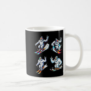 Grappig skien bigfoot ski wintersport snowboarder koffiemok