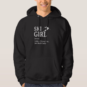 Grappig skiën Definitie Ski Meisje Definitie Grapp Hoodie