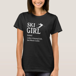 Grappig skiën Definitie Ski Meisje Definitie Grapp T-shirt