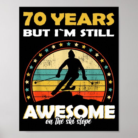 Grappig skien geweldig 70 jaar verjaardag poster (Voorkant)