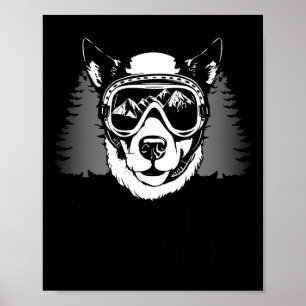 Grappig Skiën Hondenliefhebber Bergskiër Winterspo Poster