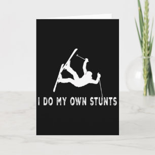 Grappig Skiën Ik Doe Mijn Eigen Stunts Ski Ongeluk Kaart