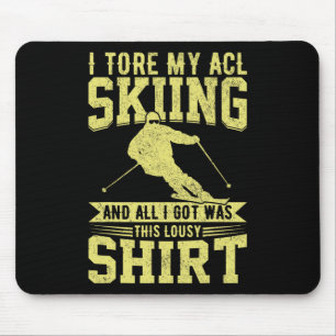 Grappig Skiën Ik Scheurde Mijn ACL Skiën Kniebless Muismat