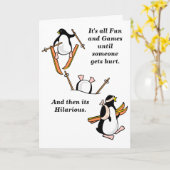 Grappig  skiën is fout gegaan kaart (Gele Bloem)