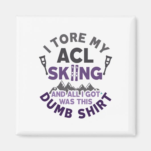 Grappig skiën knieblessure gescheurde ACL goed te Magneet (Voorkant)