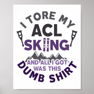 Grappig skiën knieblessure gescheurde ACL goed te Poster