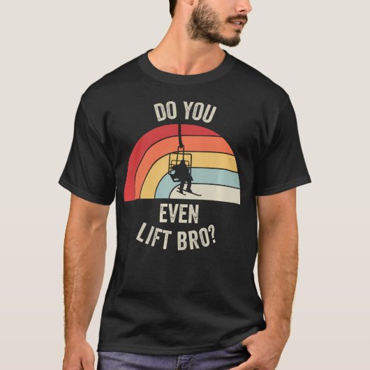 Grappig Skiën Til Je Eigenlijk Wel Bro Retro T-shirt (Voorkant)