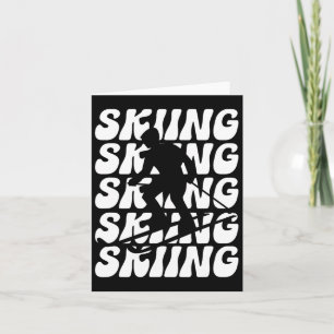Grappig Skiën Wintersport Groovy Retro Skiën Kaart