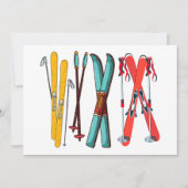 Grappig Skilopen Kleurrijke Ski Skiloper  Feestdagenkaart (Voorkant)