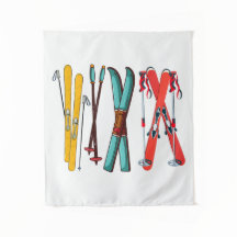 Grappig Skilopen Kleurrijke Ski Skiloper 