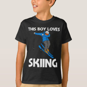Grappig skionderwerp voor jongens kids wintersport t-shirt