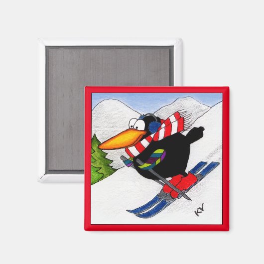 Grappig skiskruid magneet (Voorkant / Achterkant)