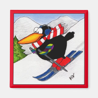 Grappig skiskruid magneet