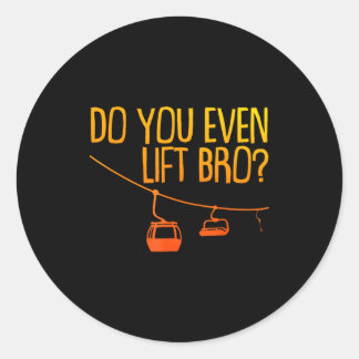 Grappig skisnowboarden ontwerp voor mannen vrouwen ronde sticker