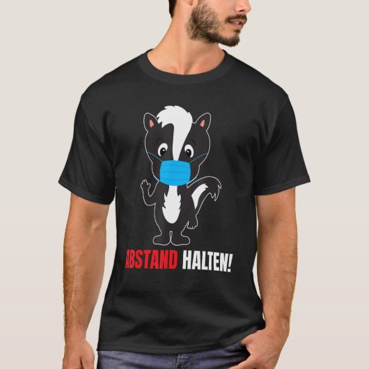Grappig Skunk Afstand Bescherming Masker T-shirt (Voorkant)