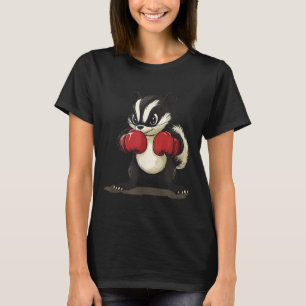 Grappig Skunk kostuum met bokshandschoenen voor jo T-shirt