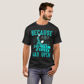 Grappig skydiven waarom omdat de deur open skyd wa t-shirt (Voorkant volledig)