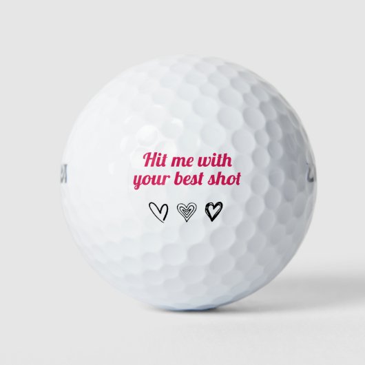 Grappig: "Sla me met je beste schot" Golfballen (Voorkant)