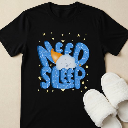 Grappig Slaap nodig Wolk Karakter T-shirt