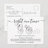 Grappig slakkenhuwelijk paar verandert de datum aankondigingskaart (Voorkant / Achterkant)