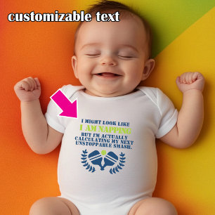 Grappig slapen baby pickleball romper