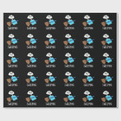 Grappig slapen in een kamer met donkere bg cadeaupapier (Vlak)