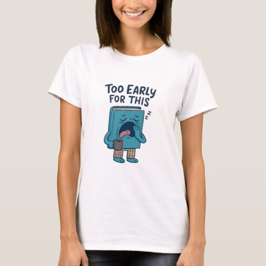 Grappig Slaperig Boek Terug naar School T-Shirt (Voorkant)