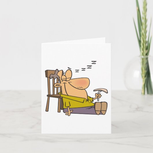 Grappig Slaperig Man Napping met Sandwich Kaart (Voorkant)