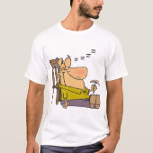 Grappig Slaperig Man Napping met Sandwich T-shirt (Voorkant)