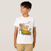 Grappig Slaperig Man Napping met Sandwich T-shirt (Voorkant volledig)