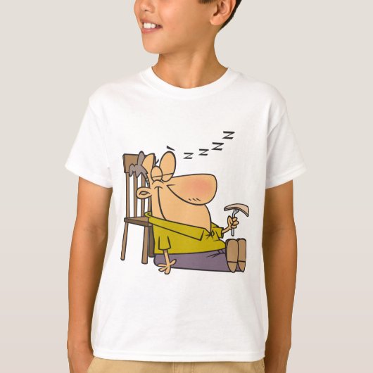Grappig Slaperig Man Napping met Sandwich T-shirt (Voorkant)