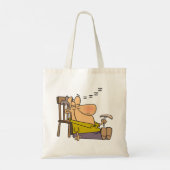 Grappig Slaperig Man Napping met Sandwich Tote Bag (Achterkant)