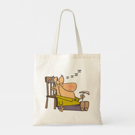 Grappig Slaperig Man Napping met Sandwich Tote Bag (Achterkant)