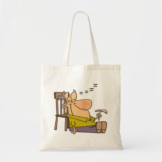Grappig Slaperig Man Napping met Sandwich Tote Bag (Voorkant)