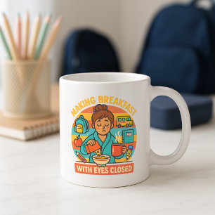 Grappig Slaperig Ochtend Ouder Mok; Schattige Ontb Koffiemok