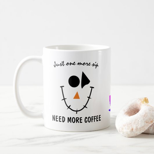 Grappig Slapy Face. Meer koffie nodig Koffiemok (Met donut)