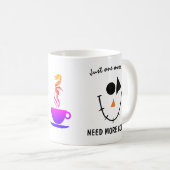 Grappig Slapy Face. Meer koffie nodig Koffiemok (Voorkant rechts)