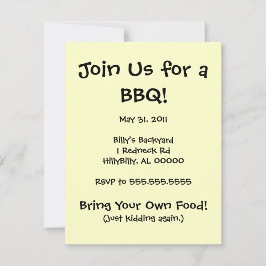 grappig slecht kamp kok zomer BBQ Kaart (Achterkant)