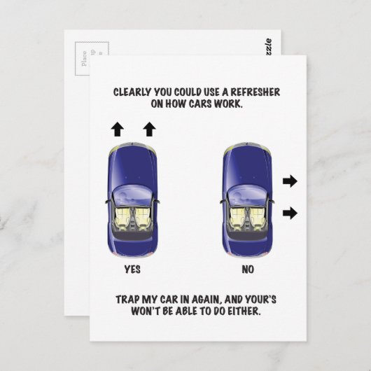 Grappig slecht parkeerbiljet briefkaart (Voorkant / Achterkant)