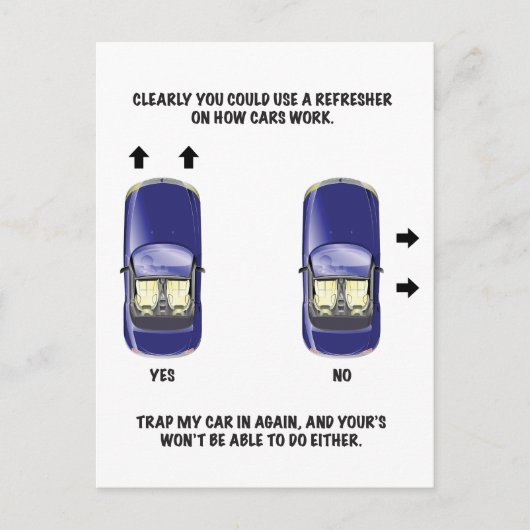 Grappig slecht parkeerbiljet briefkaart (Voorkant)