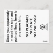 Grappig slecht parkeerbiljet briefkaart (Achterkant)