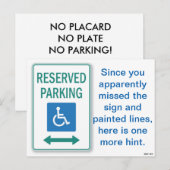 Grappig slecht parkeerbiljet briefkaart (Voorkant / Achterkant)