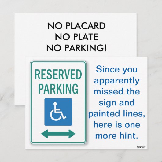 Grappig slecht parkeerbiljet briefkaart (Voorkant / Achterkant)